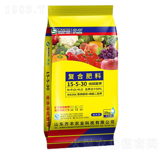 高塔熔融純硫酸鉀復合肥料15-5-30-齊豐農(nóng)業(yè)