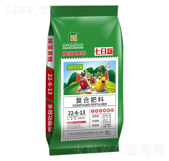 40kg高塔熔融褐藻寡糖型復合肥料22-6-13-七日新-齊豐農(nóng)業(yè)