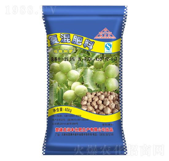 核桃樹專用復混肥料12-6-7-龍潤豐