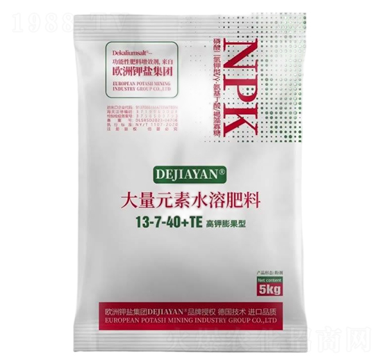 高鉀膨果型大量元素水溶肥料13-7-40+TE-德鉀鹽國際