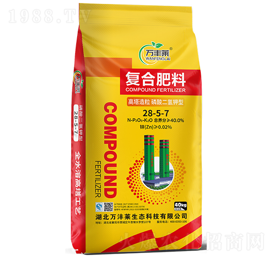 高塔造粒磷酸二氫鉀型復(fù)合肥料28-5-7-萬豐萊-頓貝