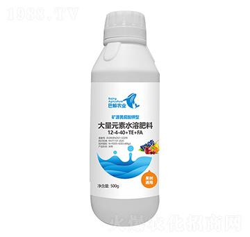 果樹通用礦源黃腐酸鉀型大量元素水溶肥料12-4-40+TE+FA 巴鯨農(nóng)業(yè)